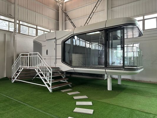 맞춤형 인테리어 장식 현대 디자인 고급 캠핑 캡슐 지능형 시스템으로 미리 제조 된 주택