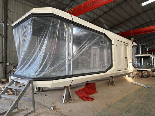 맞춤형 인테리어 장식 현대 디자인 고급 캠핑 캡슐 지능형 시스템으로 미리 제조 된 주택