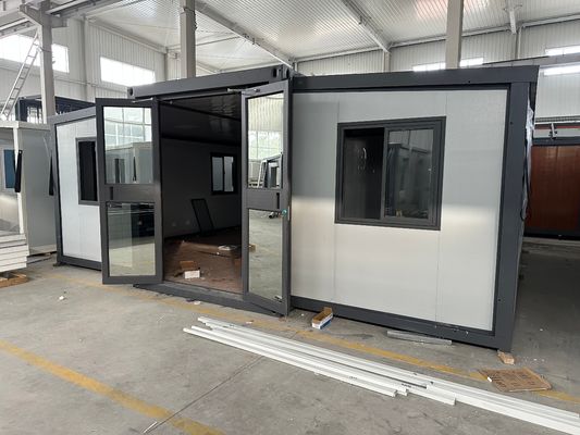 20 Ft Prefab 현대 이동식 확장 컨테이너 홈 스틸 플래트 팩 구조와 조립과 함께 고급 사무실 건물