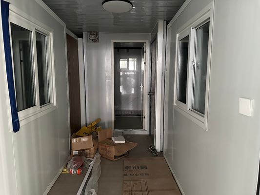 20 Ft Prefab 현대 이동식 확장 컨테이너 홈 스틸 플래트 팩 구조와 조립과 함께 고급 사무실 건물