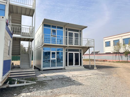 맞춤형 크기 썩지 않는 방수 방화 스틸 20ft 40ft Prefab 평면 포장 컨테이너 하우스 쉽게 설치