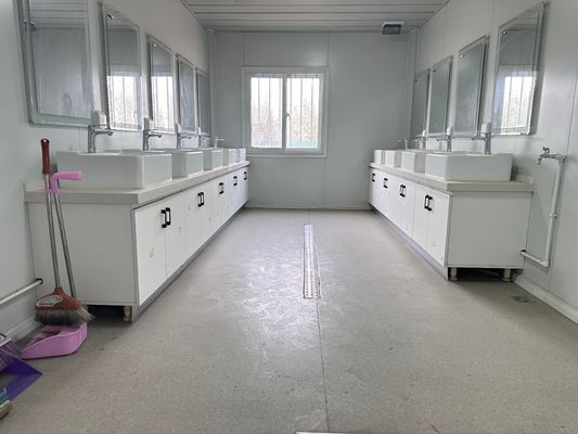 빠른 설치 가연 철강 구조 20 40ft Prefab 샌드위치 패널 평면 팩 컨테이너 집 사무실 아파트