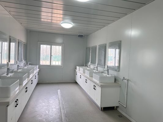 직접 공급 20ft 40ft 컨테이너 하우스 집합 지방 팩 호텔 화장실과 부엌과 함께 프리 팩 하우스