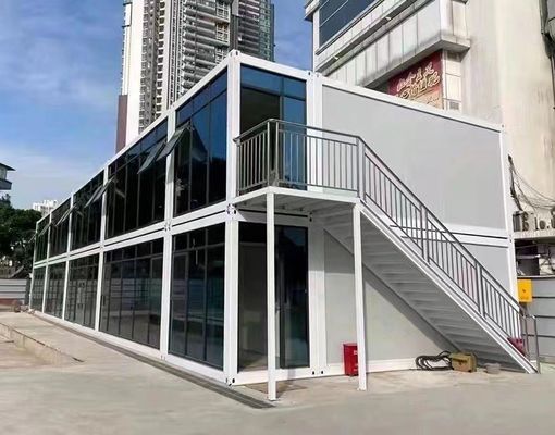 호텔 방화 방지 프리팩트 스틸 프레임 맞춤형 디자인과 고급 디자인 20FT / 40FT의 평면 포장 컨테이너 하우스