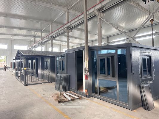 확장 가능한 주택 호텔 빌라 40 피트 20 피트 설치 용이 공간 방수 철강 프레임 사전 제조 모빌 홈