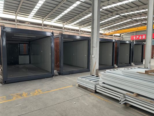 20ft 빠른 Prefab 집 건설 스틸 프레임 폴더블 작은 컨테이너와 알루미늄 창문과 함께 휴대용 사무실 컨테이너