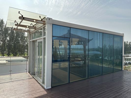 20ft 40ft 쉬운 조립 컨테이너 저장 플래트 팩 허리케인 증거 현대 검은색 디자인과 사전 제조 사무실 컨테이너