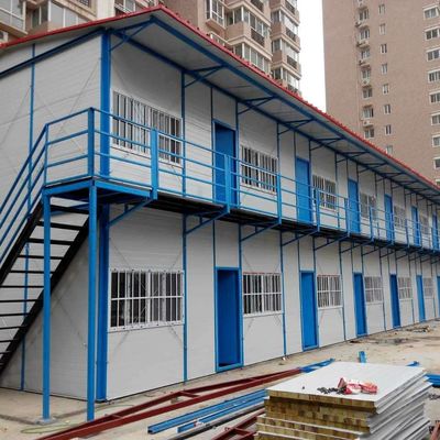 근대적 전조 고급 주택 평방 팩 집 작업실 창고 건설 사무실 파란색 흰색
