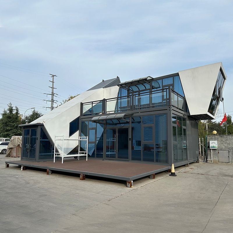 맞춤형 크기 썩지 않는 방수 방화 스틸 20ft 40ft Prefab 평면 포장 컨테이너 하우스 쉽게 설치